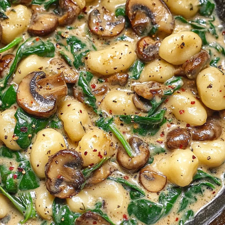 Creamy Spinach and Mushroom Gnocchi (One-Pan, 20 Minutes)