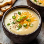 Roasted Garlic Cheddar Cauliflower Soup