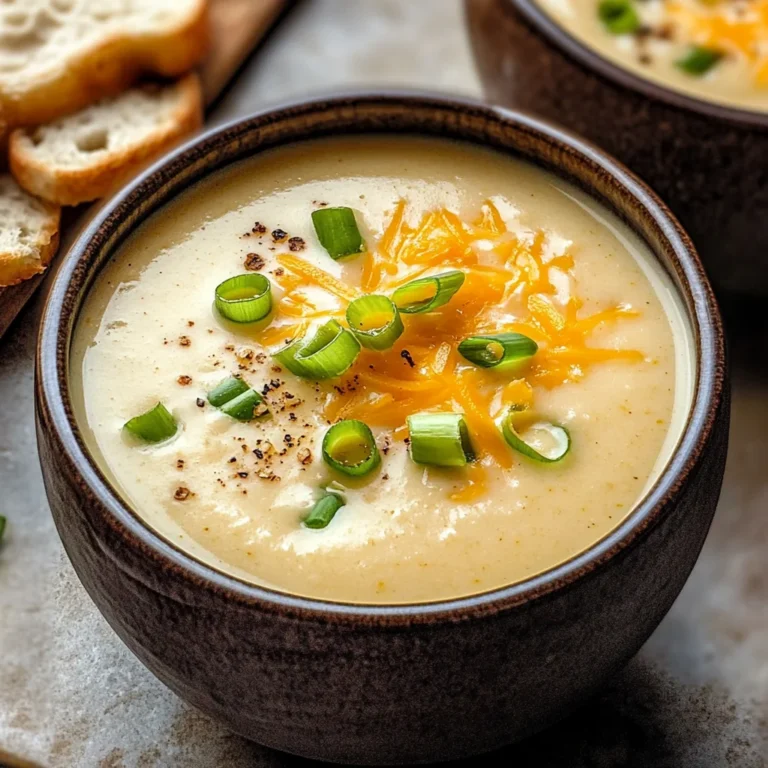 Roasted Garlic Cheddar Cauliflower Soup