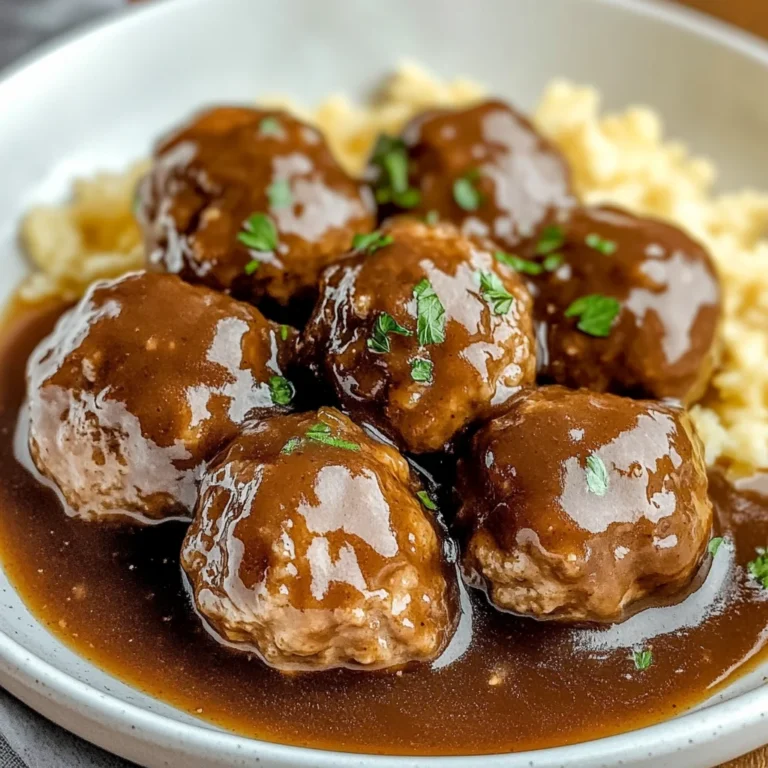 Tasty Slow Cooker Salisbury Steak Meatballs Recipe