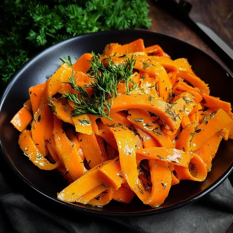 Carrot Ribbons in Rosemary Butter Sauce