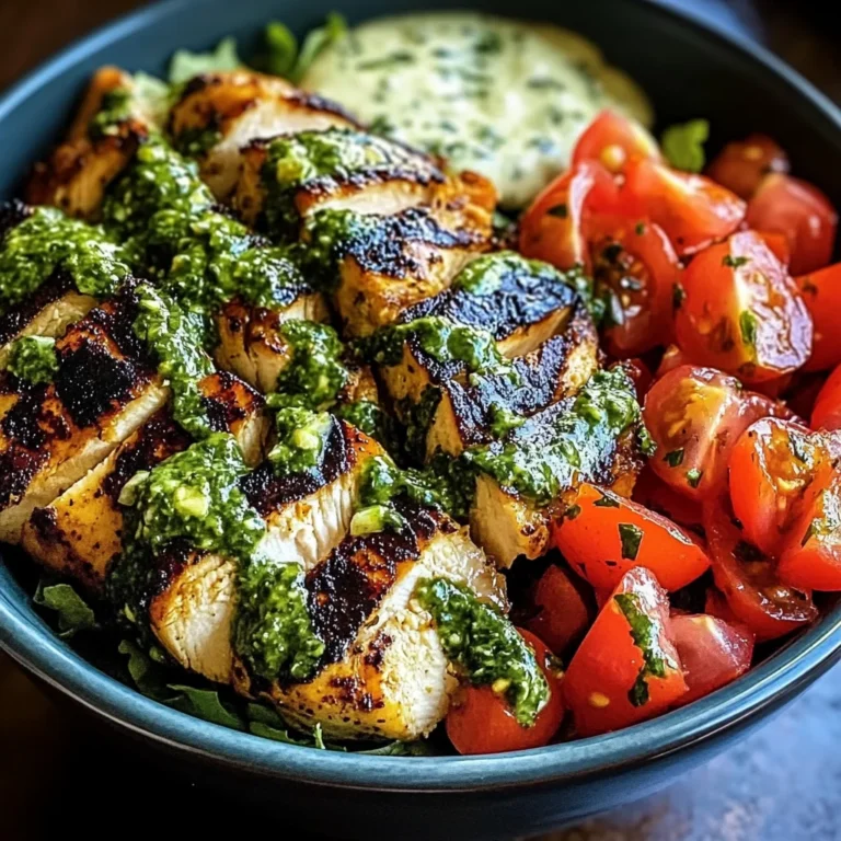 Chimichurri Grilled Chicken Bowl with Garlic Sauce