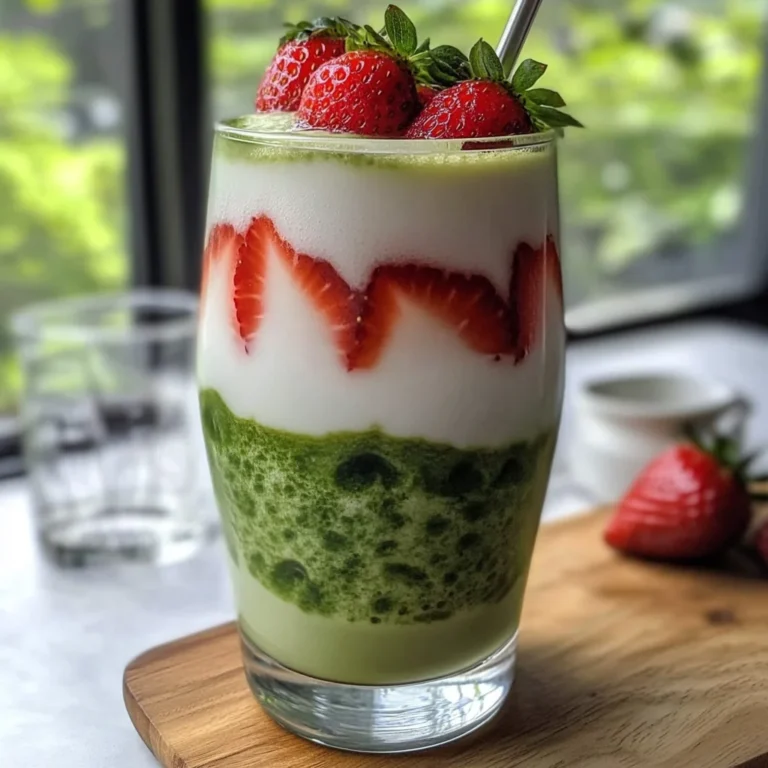 Easy 5-min. Strawberry Matcha Latte