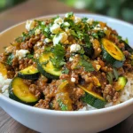 Greek-Style Beef and Zucchini Rice Bowl
