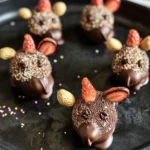 Halloween Dessert - Strawberry and Chocolate fudge mice