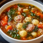 Italian Vegetable Soup with Spicy Sausage