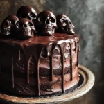 Vegan Chocolate Layer Skull Cake