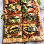 Pesto Caprese Puff Pastry Pizza