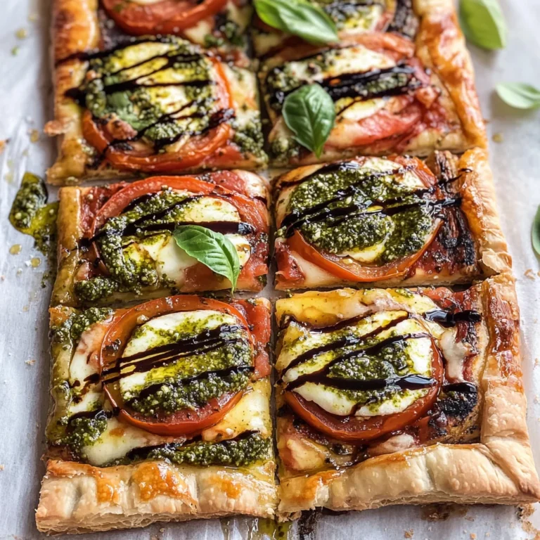 Pesto Caprese Puff Pastry Pizza