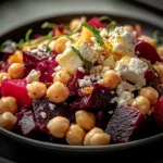 Chickpea, Beet & Feta Salad with Lemon-Garlic Vinaigrette