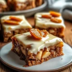 Cinnamon Blondies with Caramelized Apples and Cream Cheese Frosting