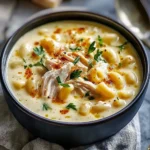 Creamy Chicken Macaroni Cheese Soup