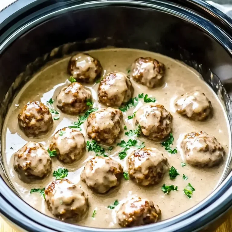 Crockpot Swedish Meatballs with Creamy Gravy