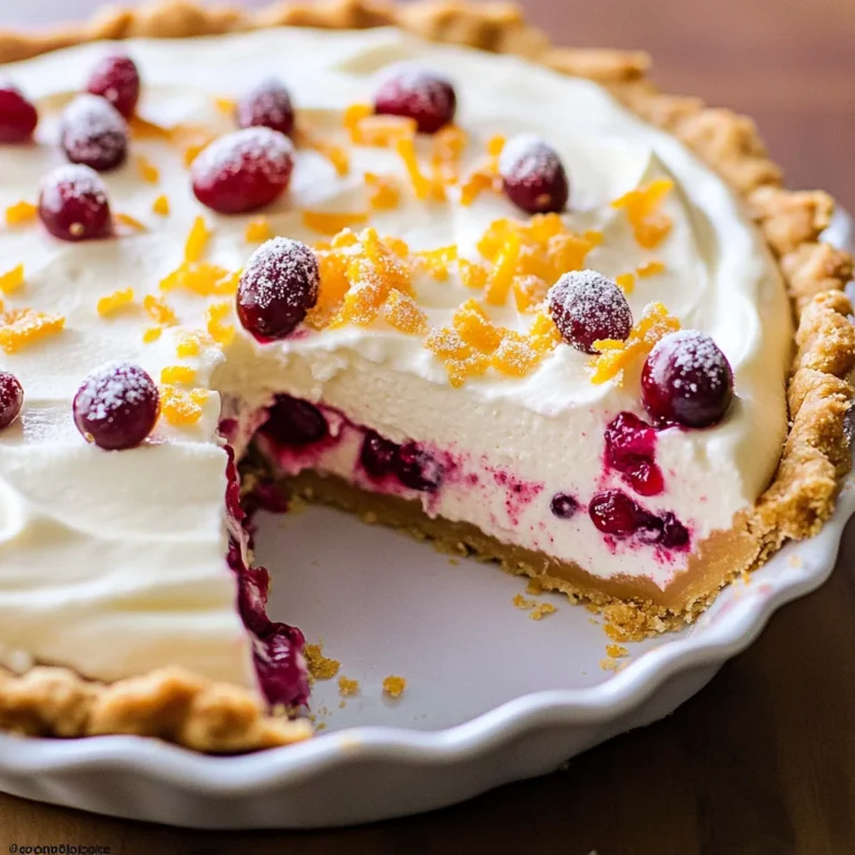 No Bake Cranberry Orange Cream Pie