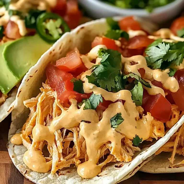 Slow Cooker Queso Chicken Tacos