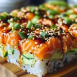 Spicy Salmon Sushi Bake
